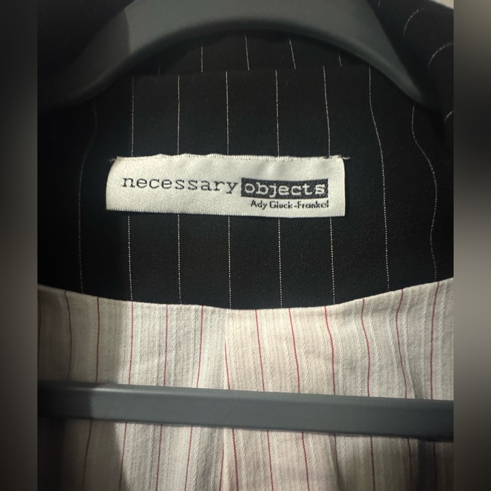 Necessary Objects Black Striped Blazer - image 2